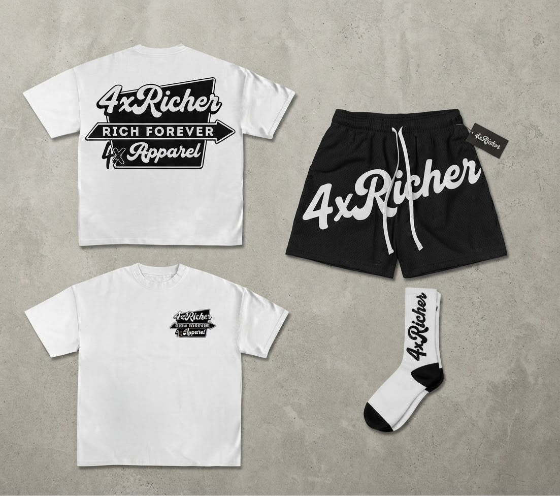 4xRicher "Rich Forever" Black & White Set