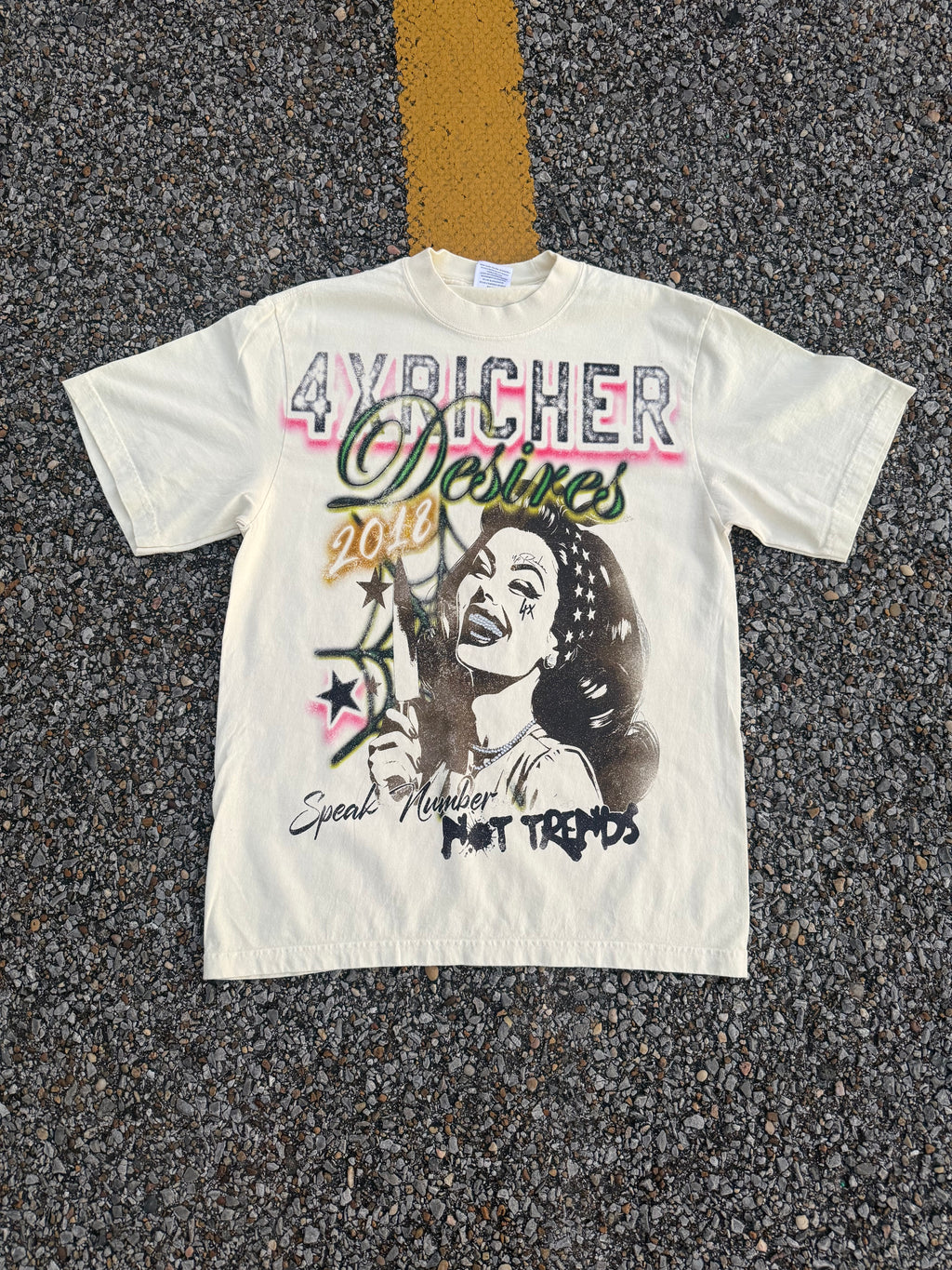 4X Richer “Desires” Graphic Tee (Cream)