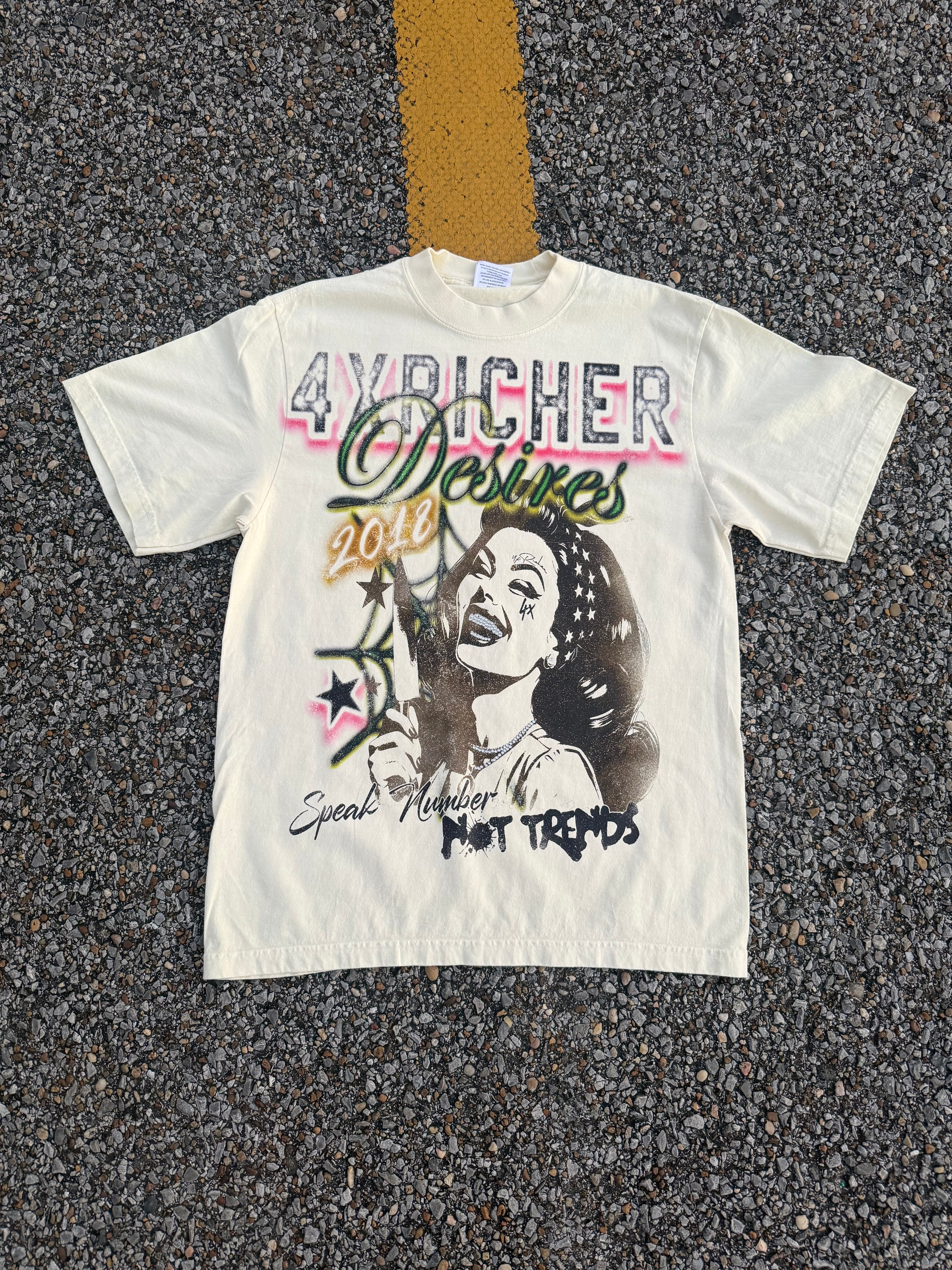 4X Richer “Desires” Graphic Tee (Cream)