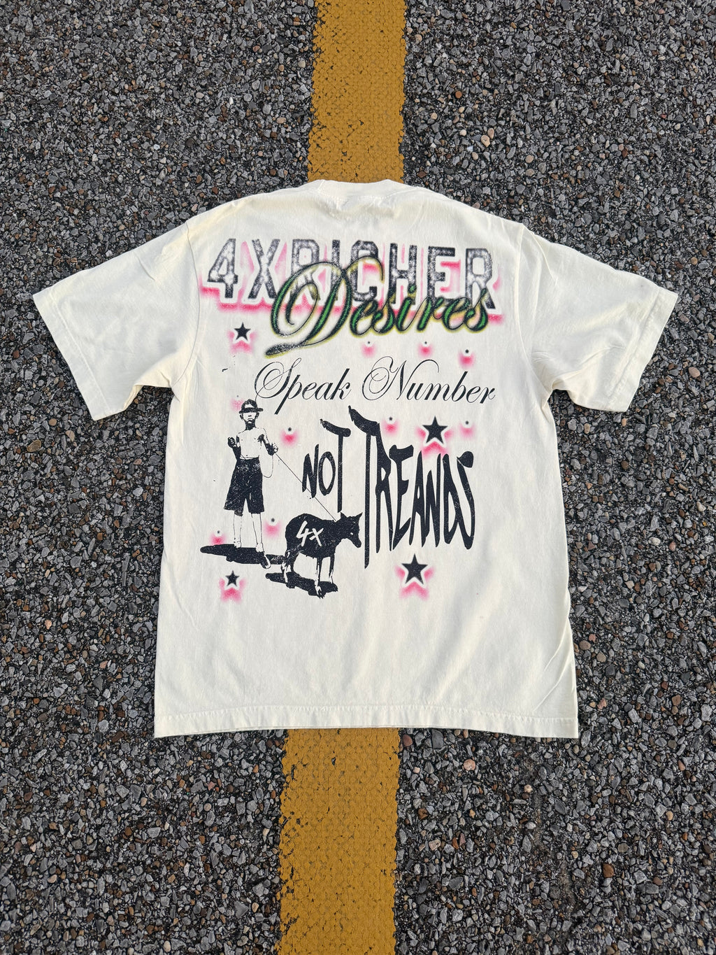 4X Richer “Desires” Graphic Tee (Cream)