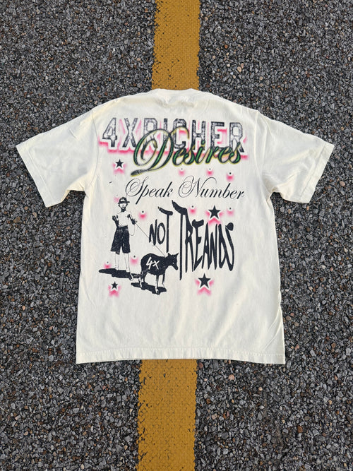 4X Richer “Desires” Graphic Tee (Cream)