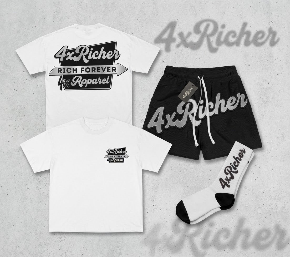 4xRicher “Rich Forever” Black & Silver